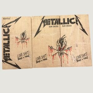 Metallica Live Shit Binge & Purge 3 VHS Set Seattle 1989 San Diego 1992 61594-3